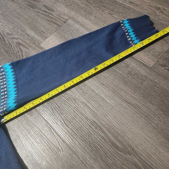 Vintage 80s Icelandic blue wool isle print knit sweater ✦ Holidays sweater ✦ - Picture 14 of 15